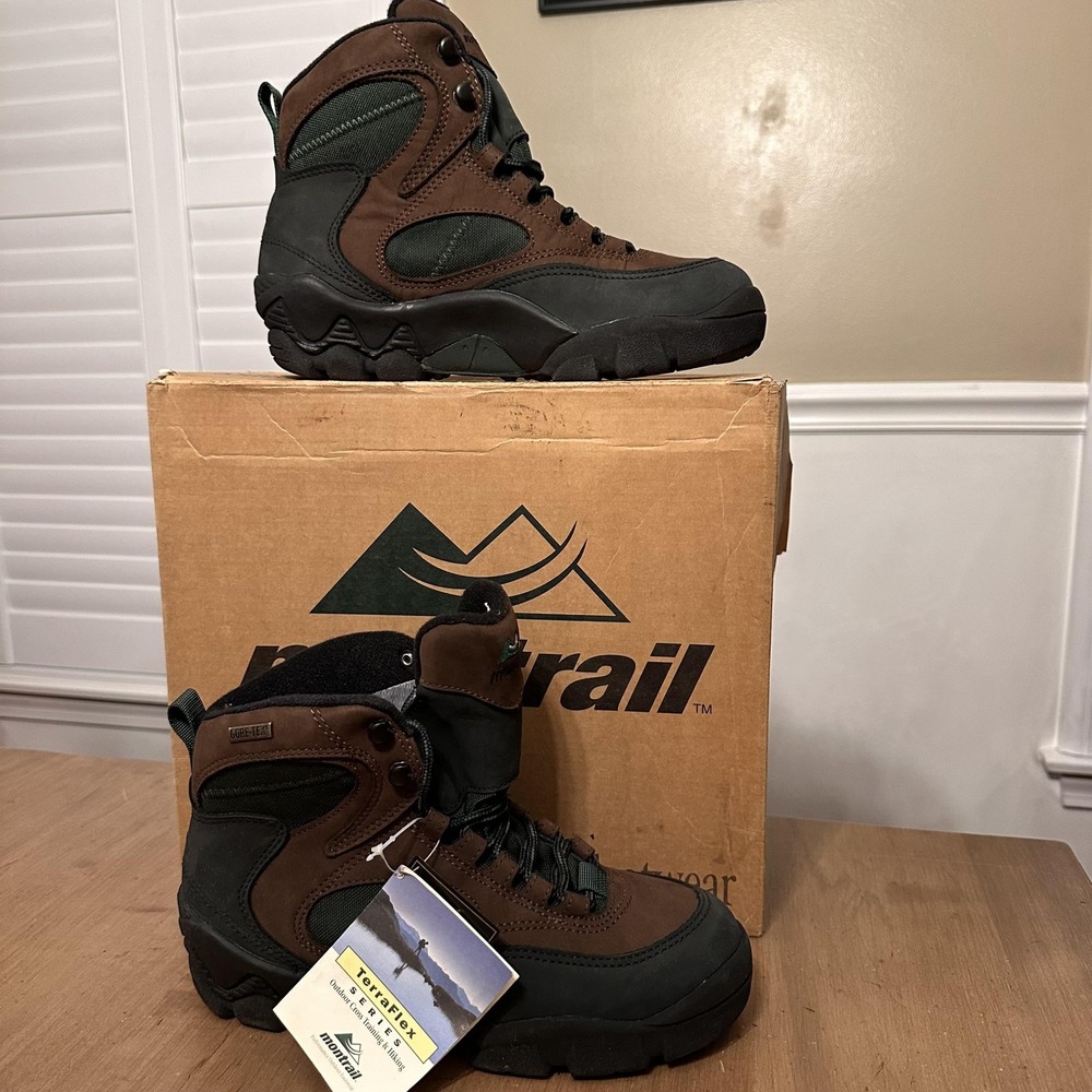 Montrail Boots Mens Size 7.5 Brown Green Skyline GTX GORE-TEX Hiking Trail